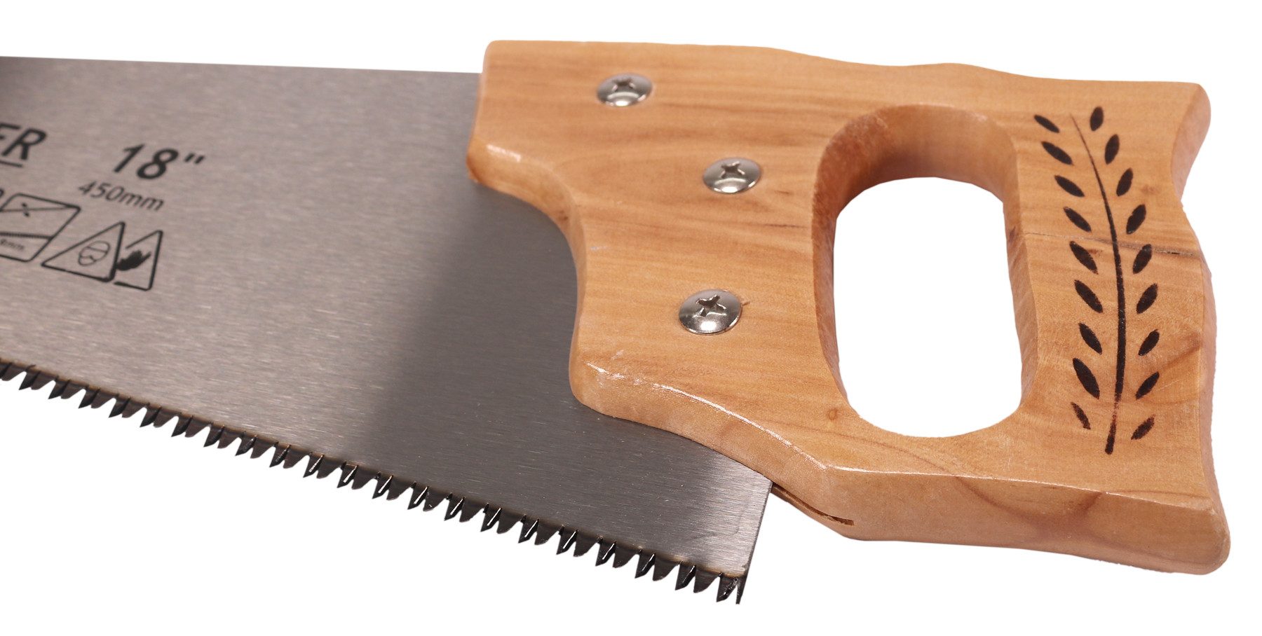 WELDINGER Handsäge Handsäge Fuchsschwanz 450 mm Holzgriff Zähne gehärtet Dreifachschliff