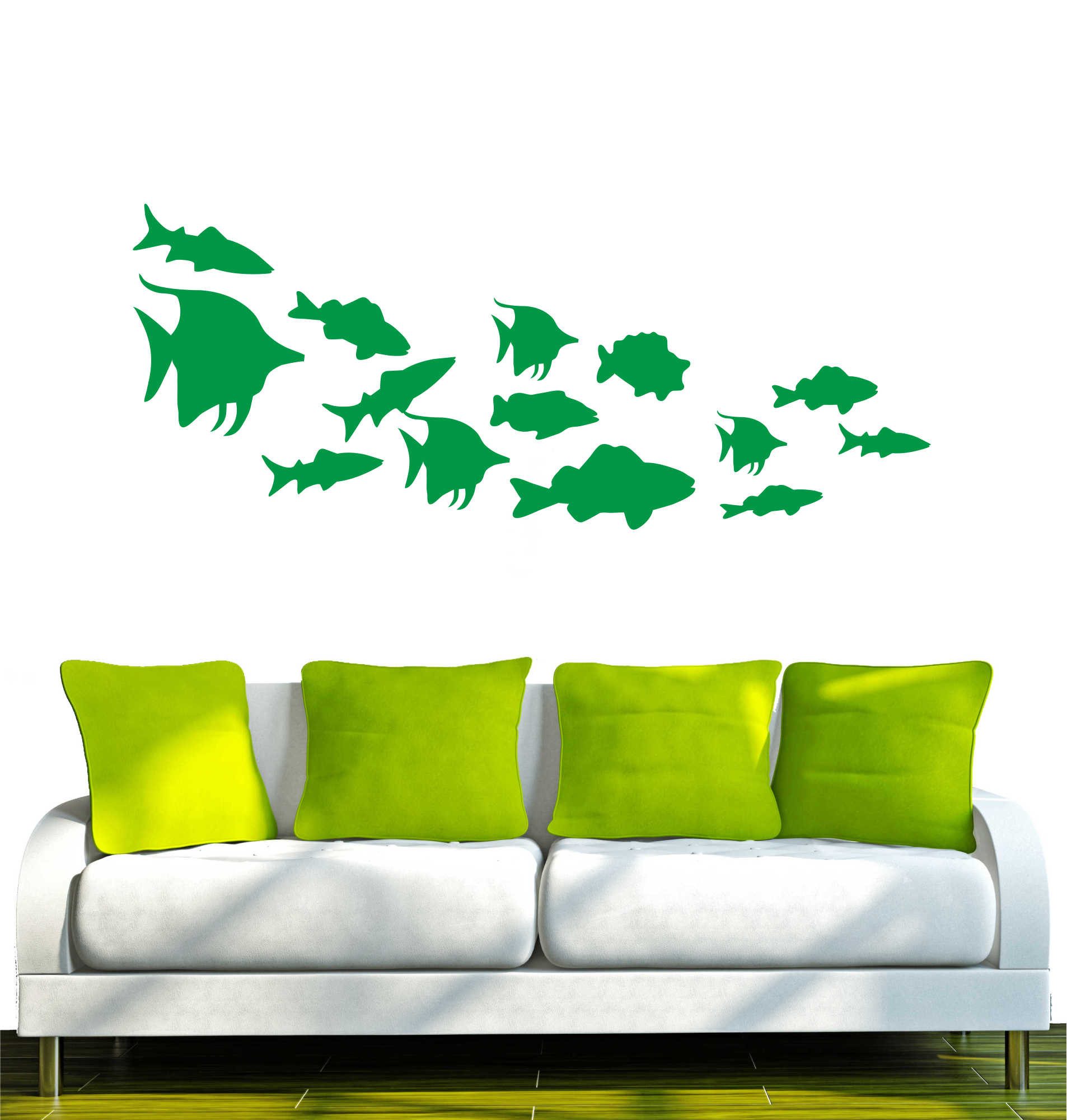 INDIGOS UG Wandtattoo Wandtattoo - Wandaufkleber - w369 Fische Karpfen Wasser Wasser