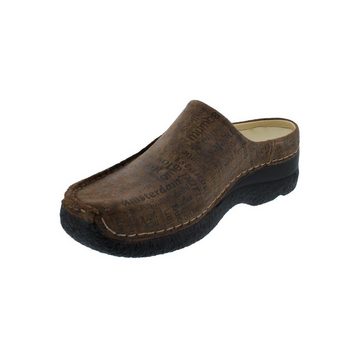 WOLKY SEAMY SLIDE Clog, Towns suede, Camel, Wechselfußbett, 0625091-360 Clog