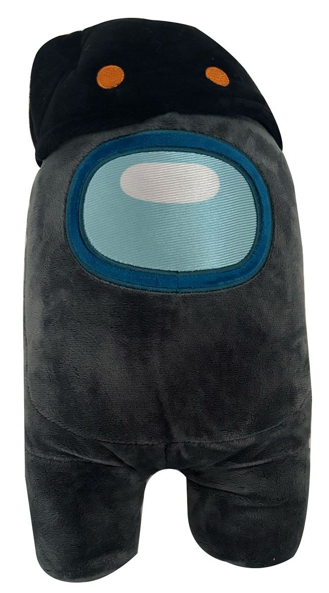 Among Us Plüschfigur Plüsch Among Us, Grau, schwarze Mütze - Plush Toy, Plüschfigur 100% Ba