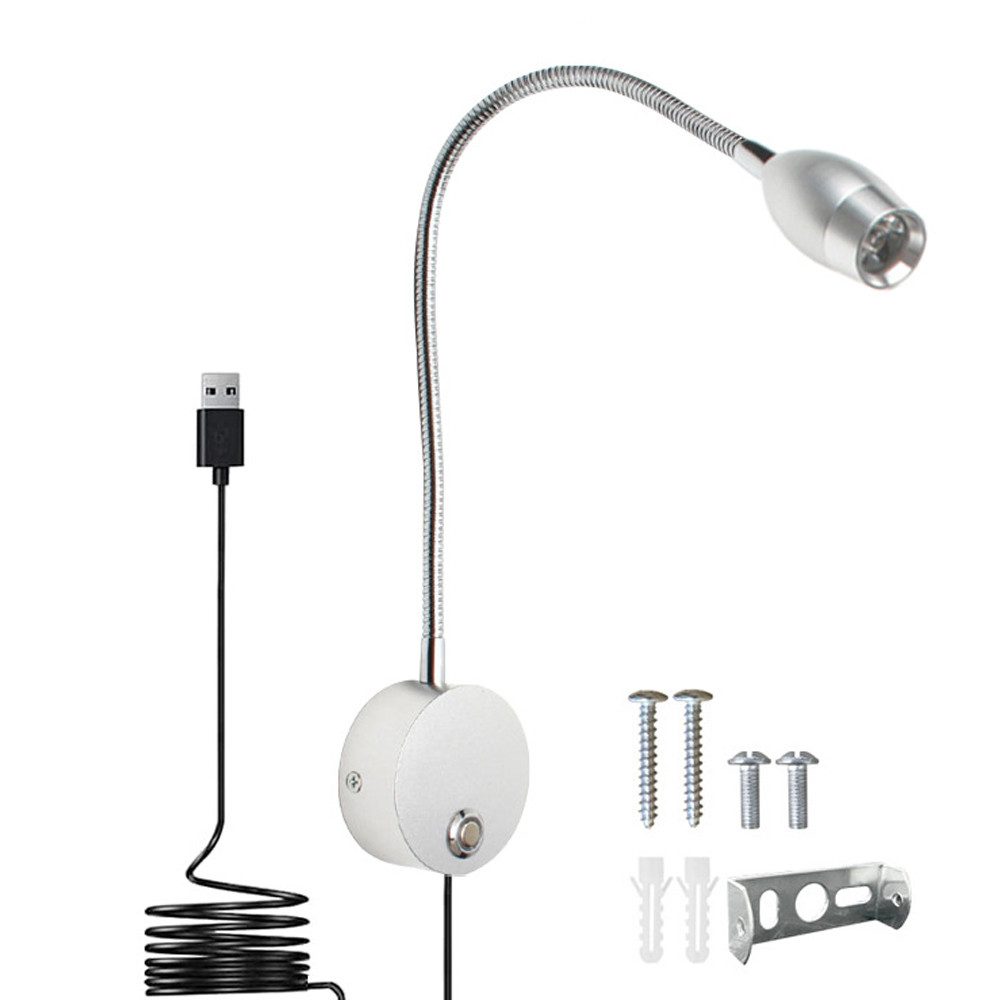 Sunicol LED Leselampe Leselampe Wandmontage, LED Bettlampe mit Schalter Touch Dimmbar, Bett Leselicht 360° Schwenkbar Schwanenhals Lampe für Schlafzimmer