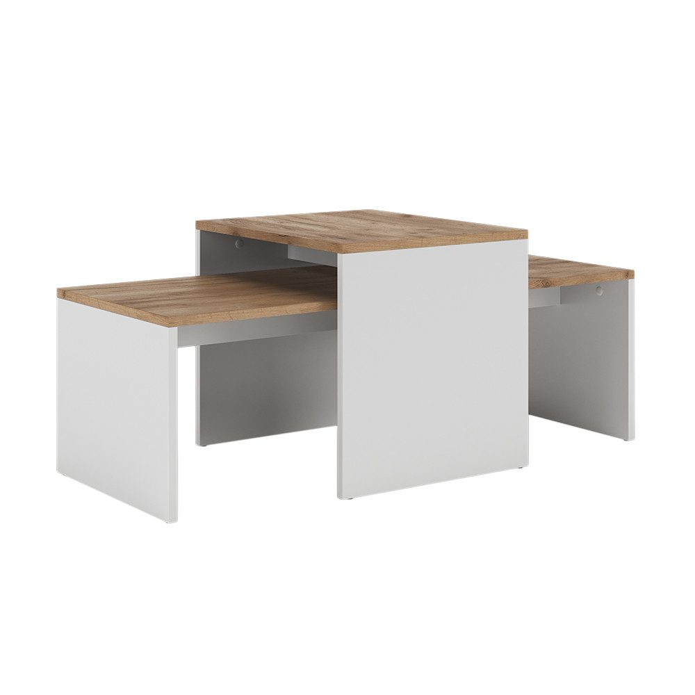 Vicco Couchtisch Donat, Weiß/Goldkraft Eiche, 100 günstig online kaufen