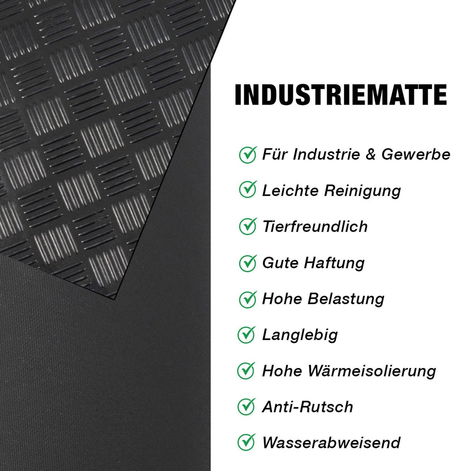 Floordirekt Bodenschutzmatte Gummiläufer "Karo", viele Größen, aus SBR-Gummi, Läufer