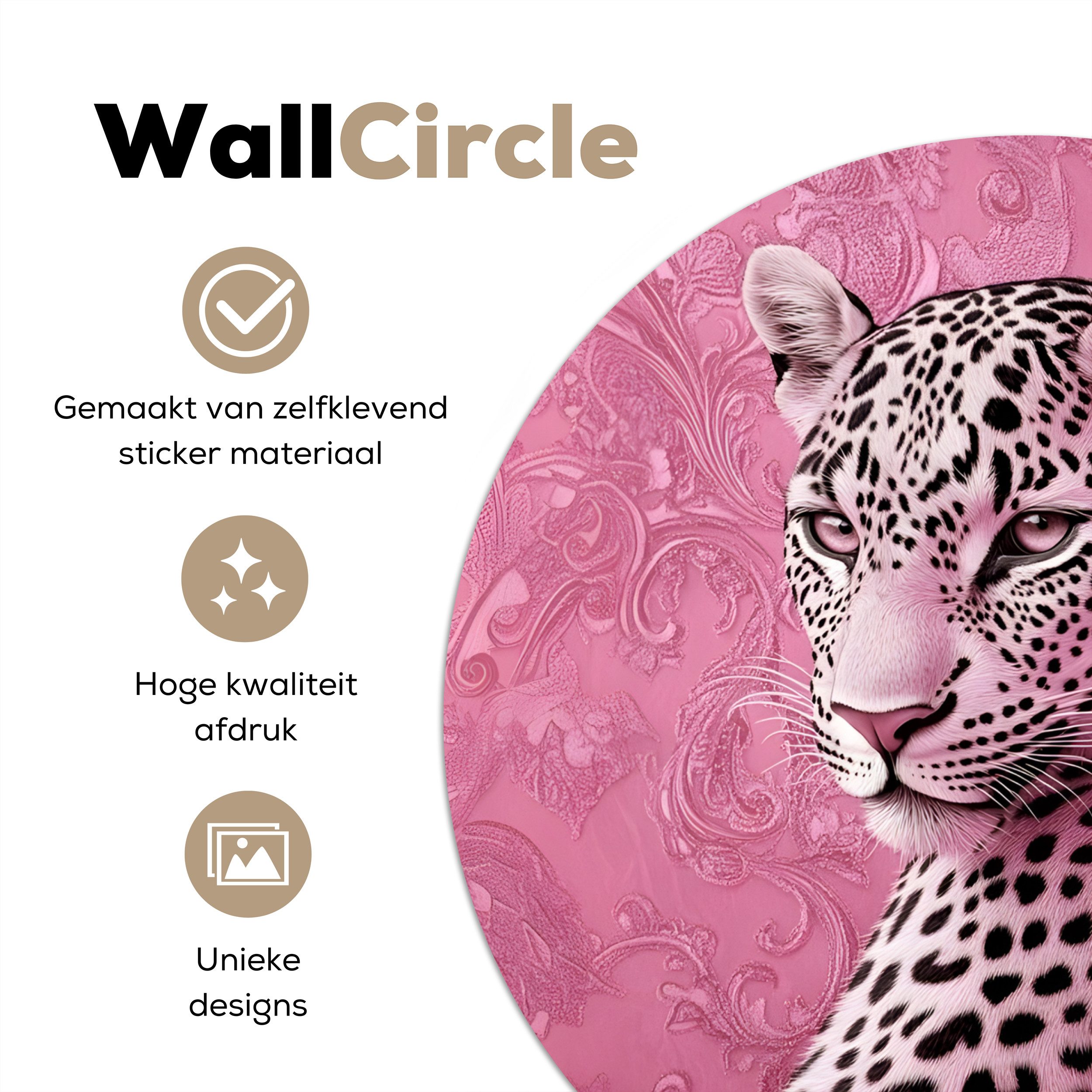 MuchoWow Wandsticker Panther - Deluxe - Rosa (1 St), Wandtattoo Selbstklebe günstig online kaufen