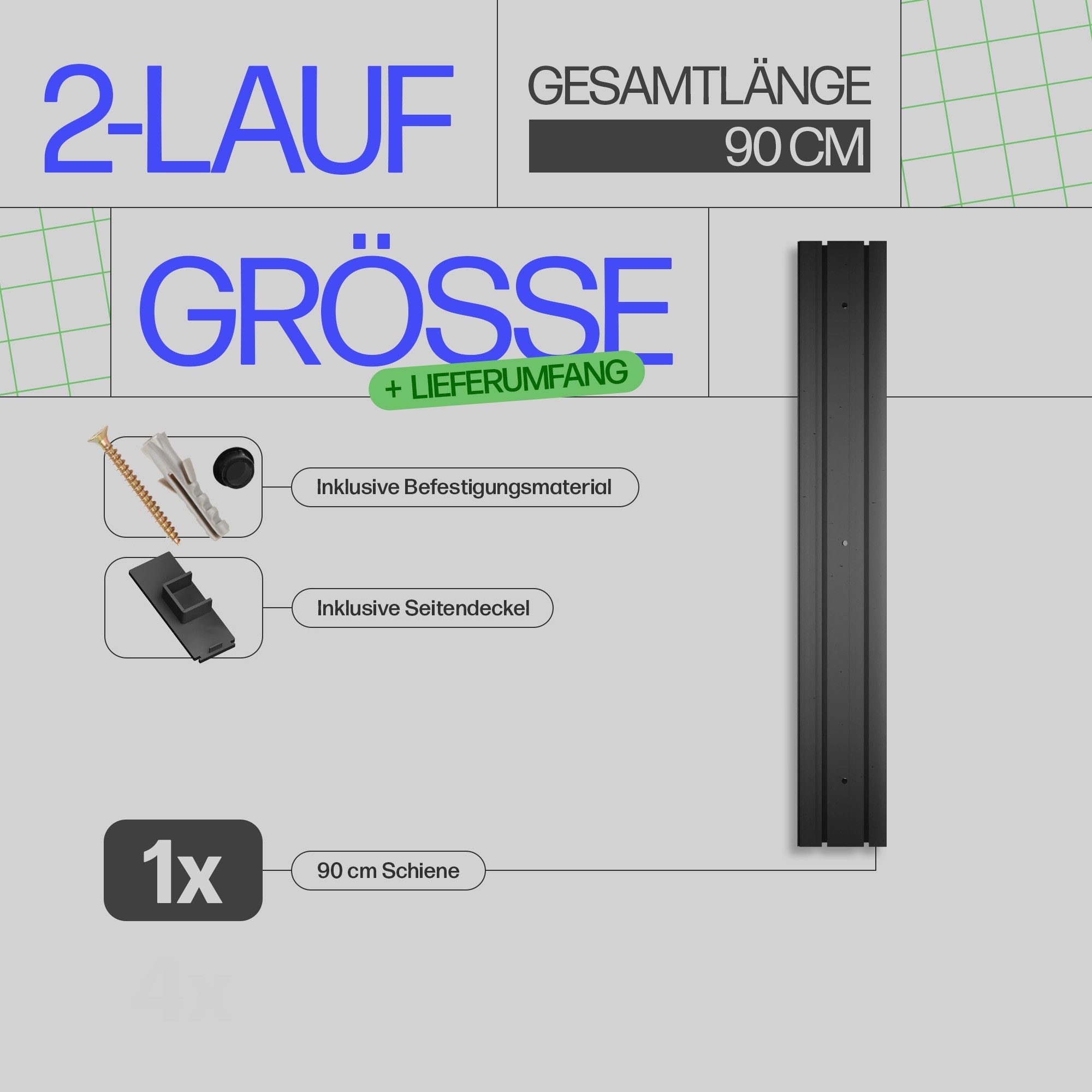 Bestlivings Gardinenschiene schwarz, 90-480 cm, Komplettset inkl. Montagezu günstig online kaufen
