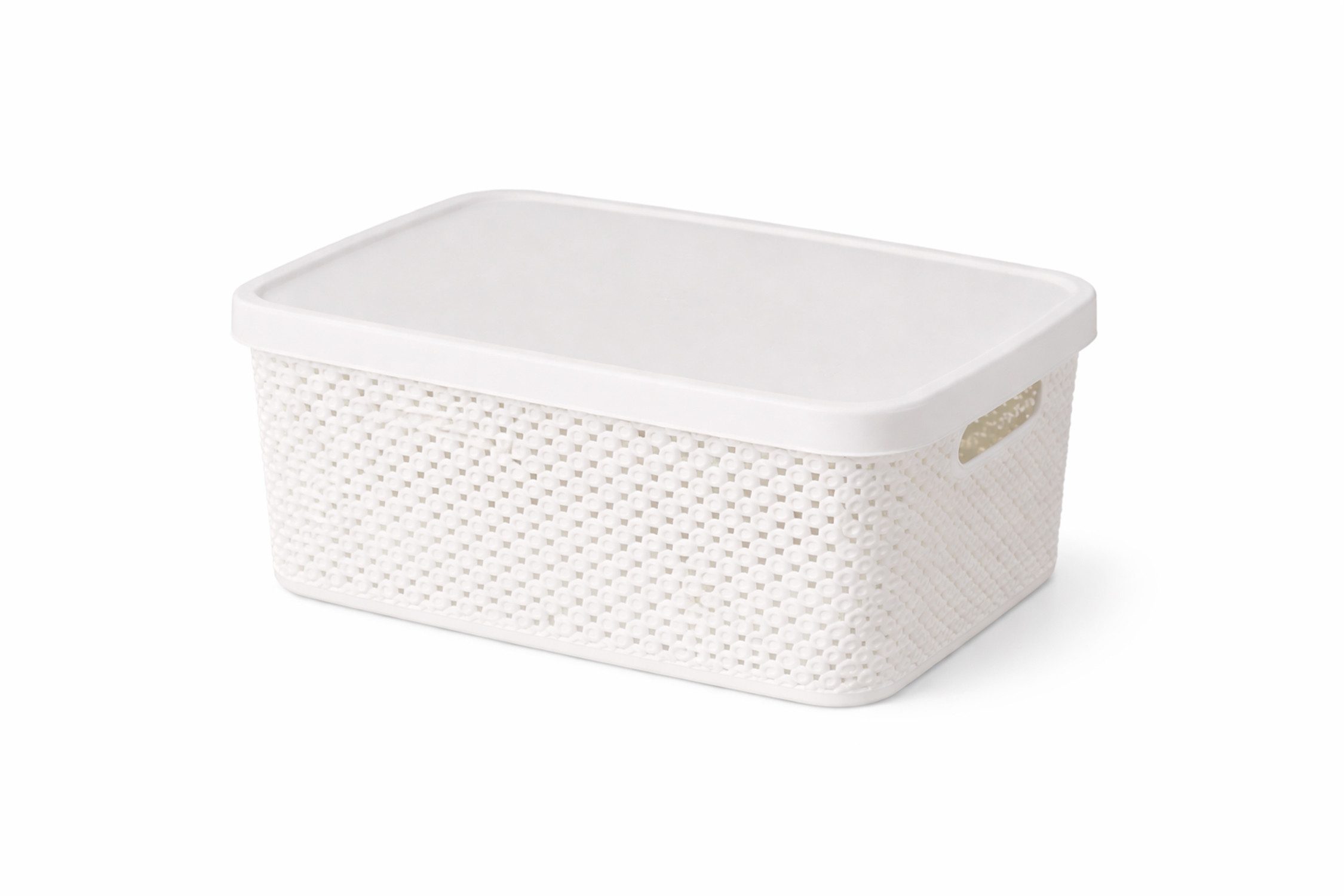 Mojawo Uhrenbox Box mit Deckel Aufbewahrungsbox Kunststoff 3,5L weiß L23xB17xH12cm