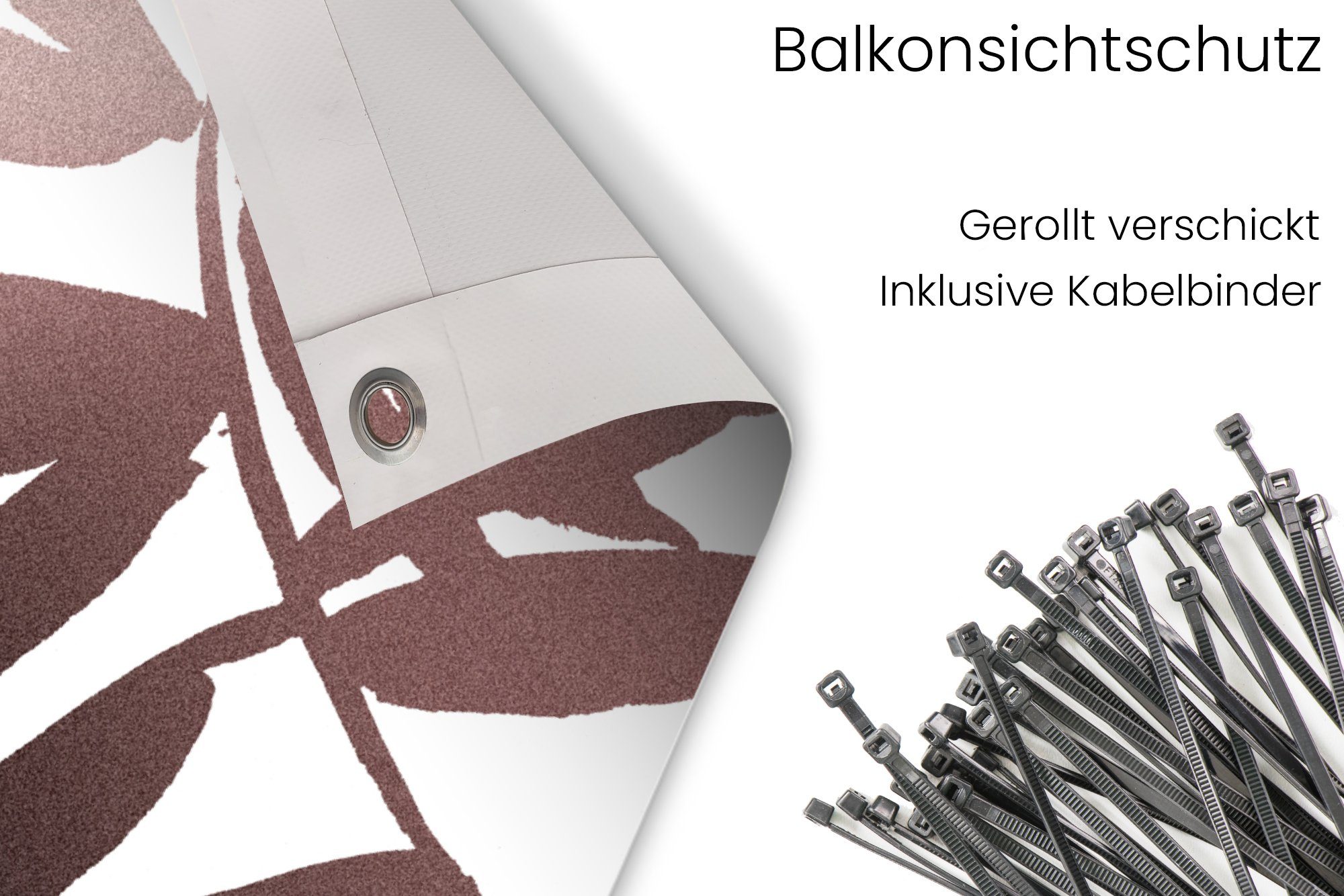 MuchoWow Balkonsichtschutz Blättern - Design - Abstrakt (1-St) Balkon Sichtschutz 90x200, Windschutz für Zaun PVC, 200x90 cm