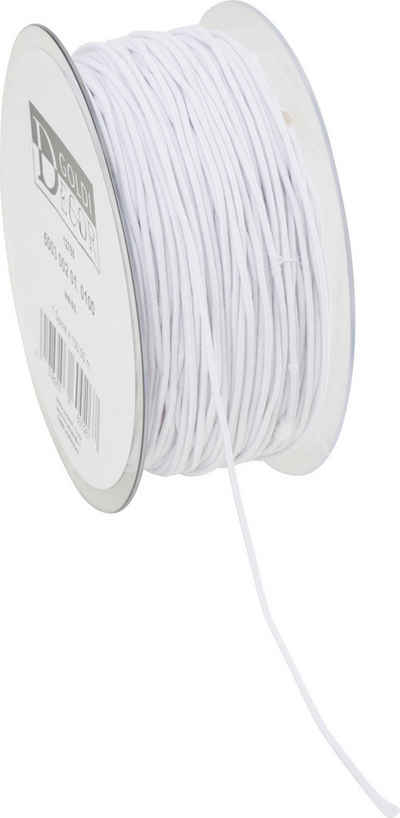 Goldi Decor Bastelband Elastikband hochwertiges Qualitätsgummi, Weiß 100 m