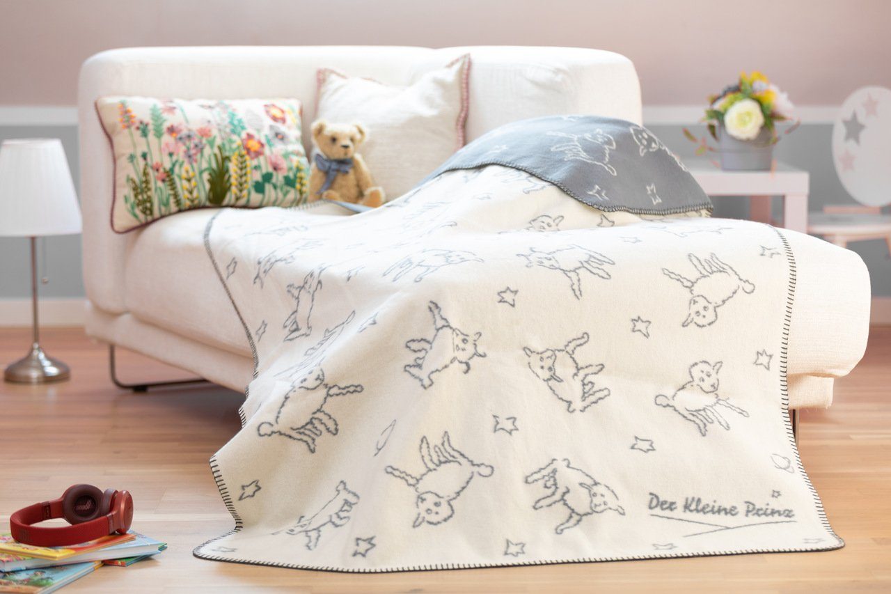 Kinderdecke Kuscheldecke aus 100 % Bio-Baumwolle Der Kleine Prinz Schafe, KOLTER, Nachhaltig, vegane Bio-Baumwolle, Made in Germany