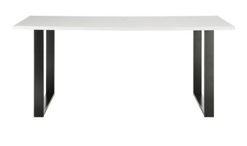 Furn.Design Esstisch Stove (Tisch in Pinie weiß mit Anthrazit, 180 x 80 cm, bis 6 Personen), mit Metallgestell