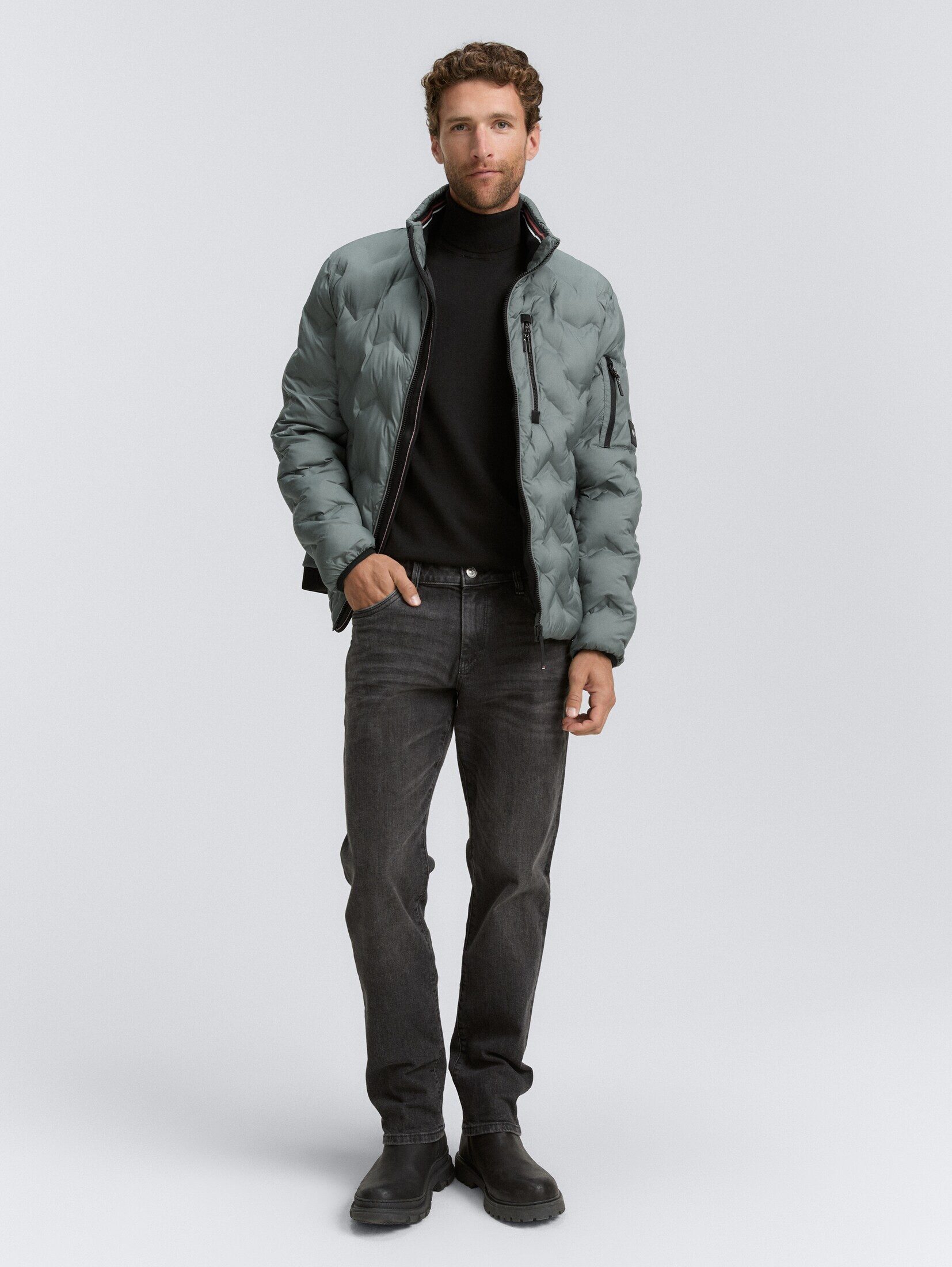 TOM TAILOR Outdoorjacke Jacken Hybrid Steppjacke mit verstaubarer Kapuze
