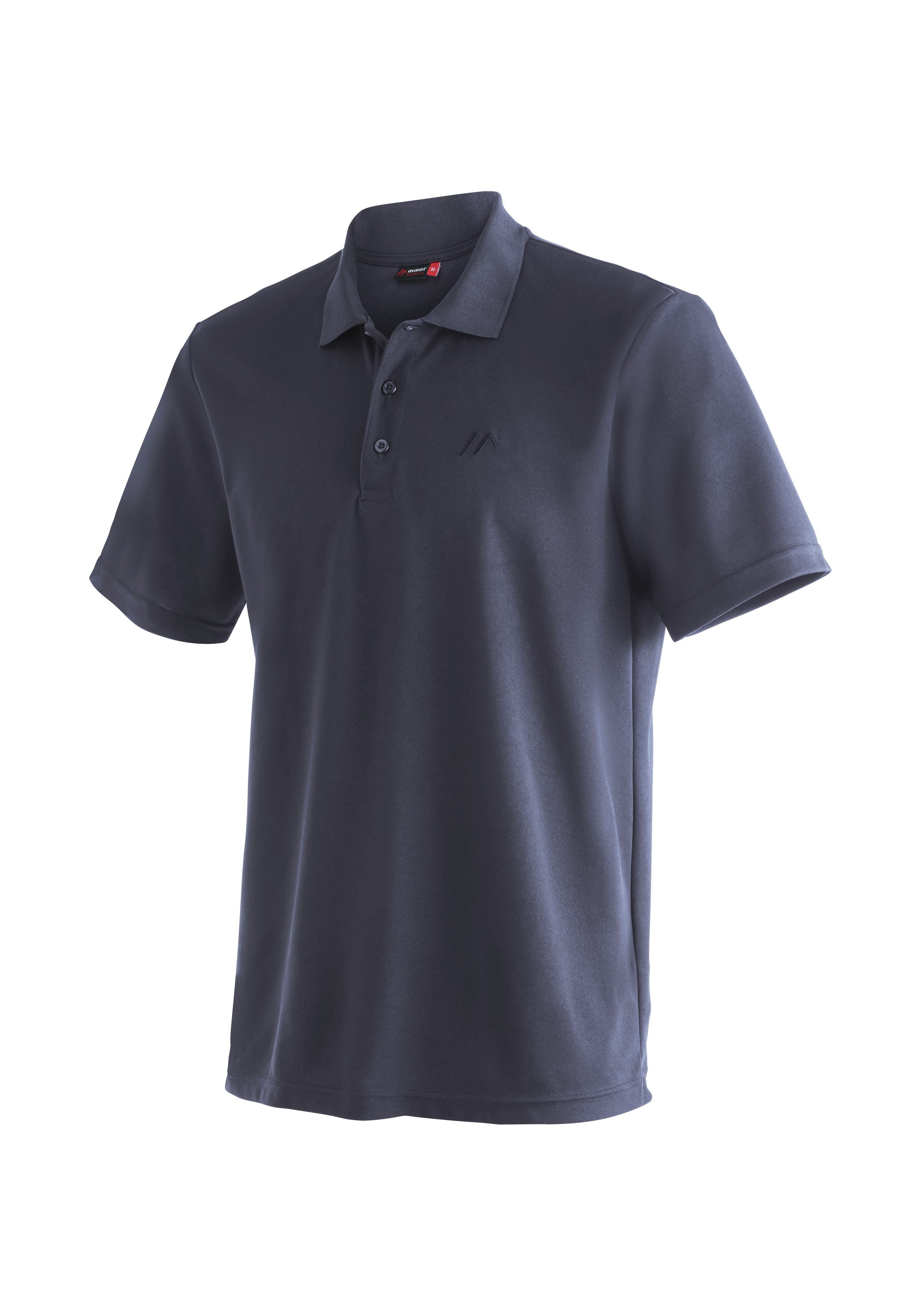 und bequemes Ulrich Wandershirt, Sports Freizeit dunkelblau für Funktionsshirt Polo-Shirt Wandern Maier Herren