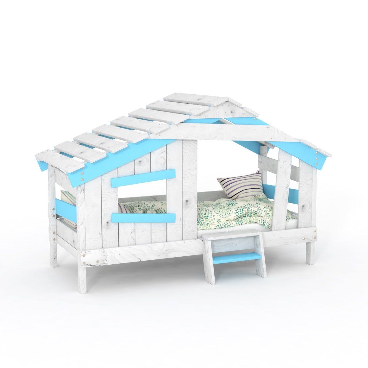 bibex Kinderbett APART CHALET Kinderbett, Jugendbett, Spielbett, himmel-blau