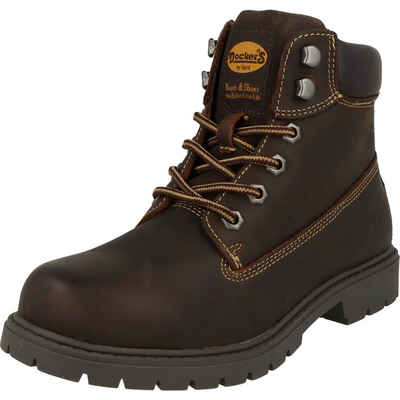 Dockers by Gerli Damen Schuhe Winter Boots 45PA240 Leder Stiefel Schnürer Schnürboots