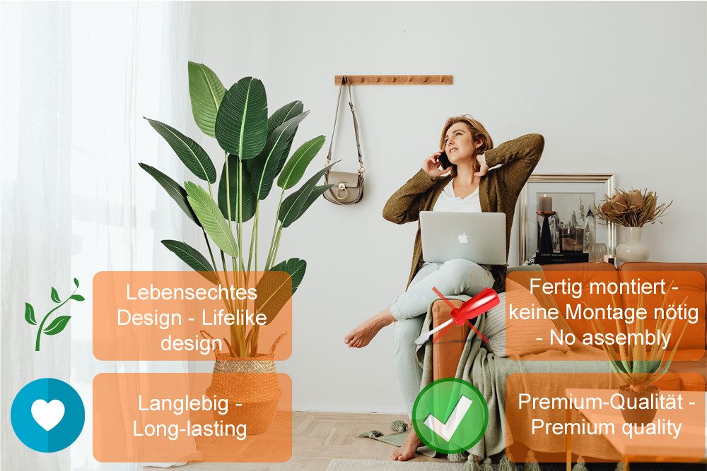 Kunstpflanze Kunstpflanze, Palme, Bananenpflanze, Groß und sehr realistisch günstig online kaufen