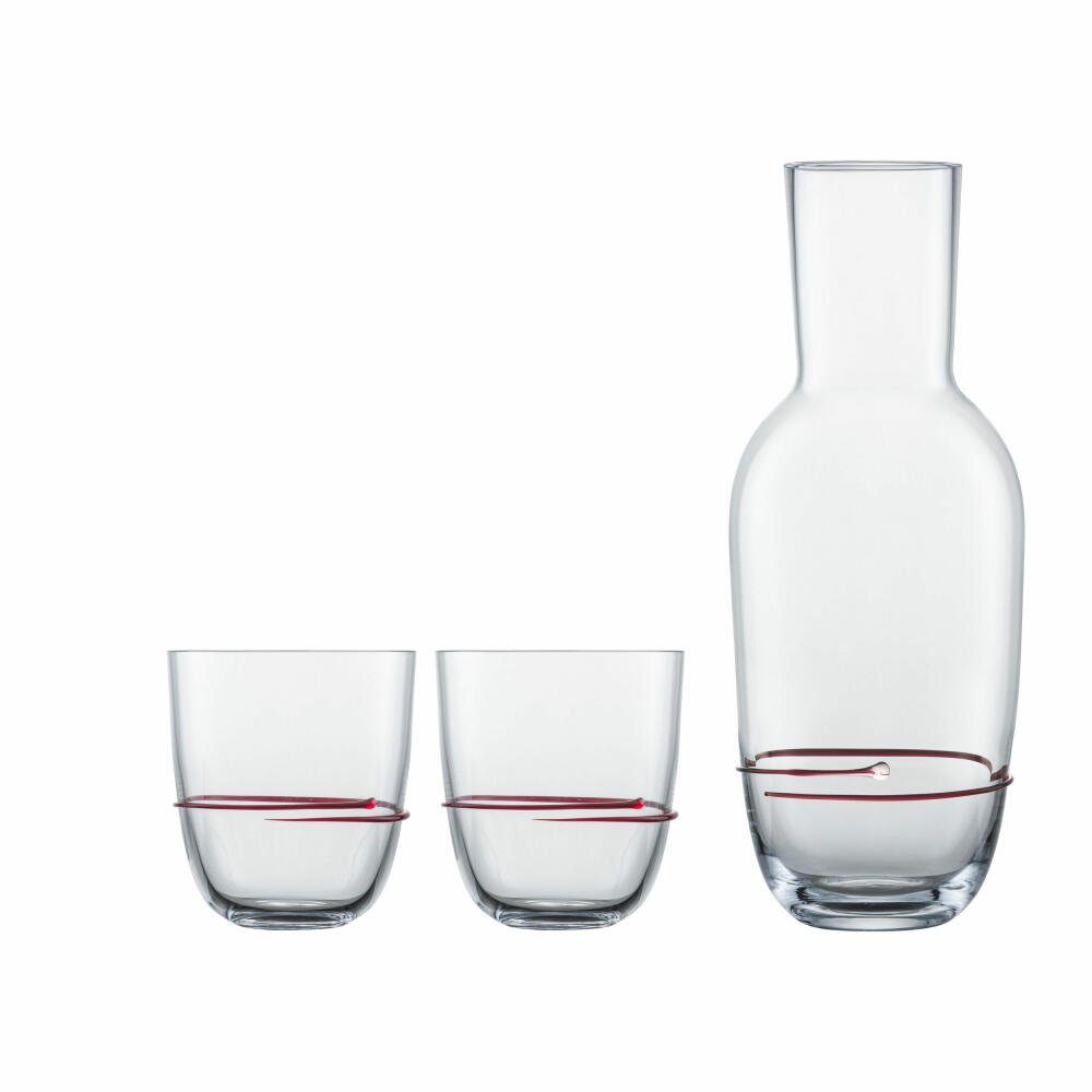 Zwiesel Glas Скло-Set Aura Rot, Glas, Karaffe mit 2 Bechern