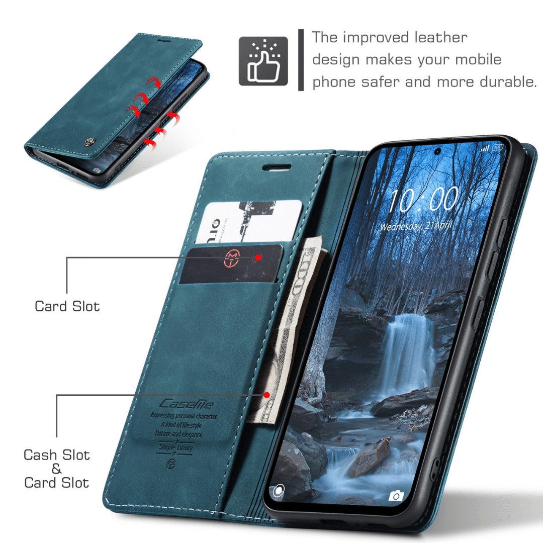 SmartUP Smartphone-Hülle für Xiaomi Redmi Note 14 5G Klapphülle Fliphülle Tasche Case Cover 6,67 Zoll, Integrierte Standfunktion, zwei Kartenfächer – Bild 3 von 5