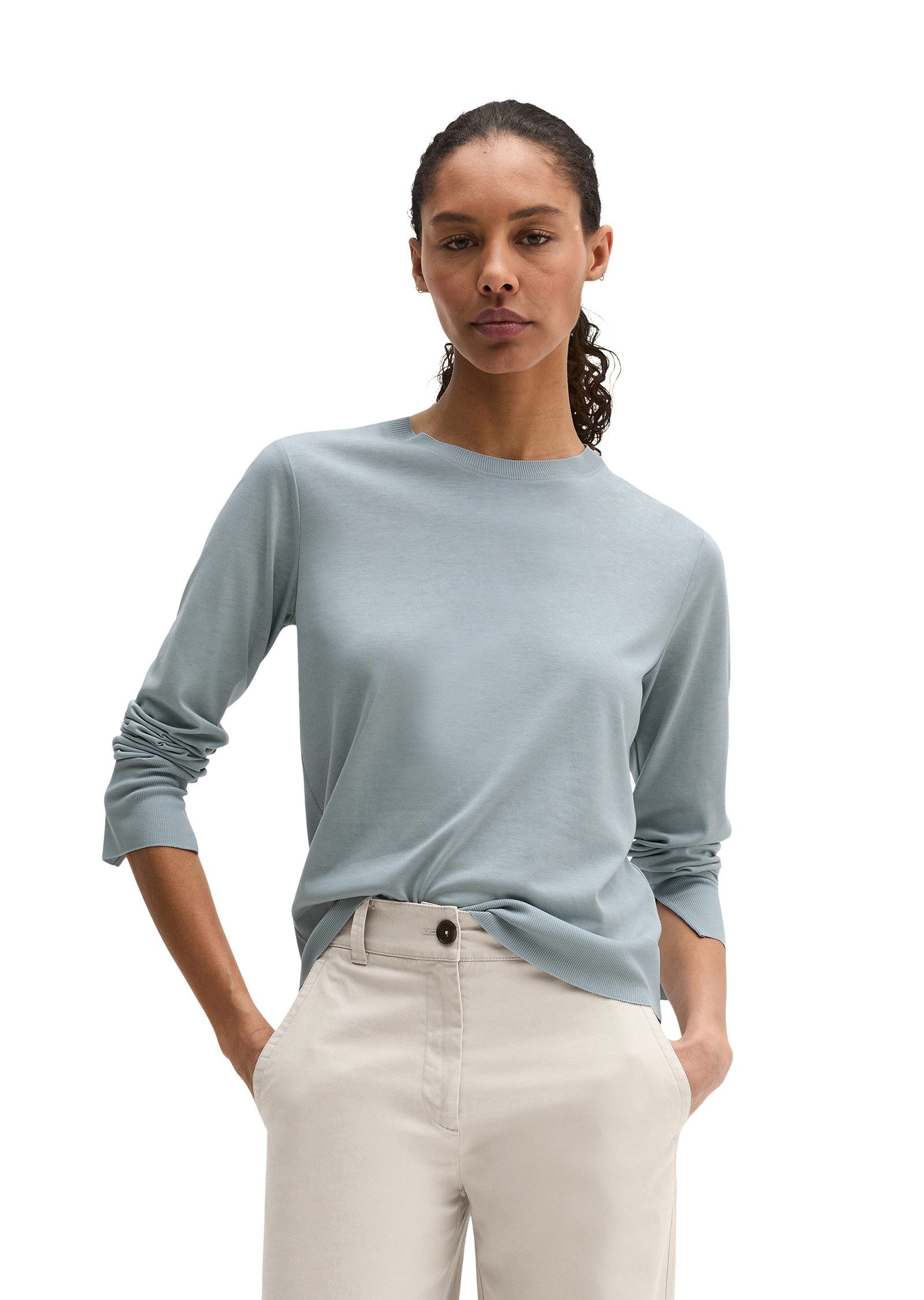 Marc O'Polo Langarmshirt aus TENCEL™ Lyocell-Baumwolle-Mix günstig online kaufen