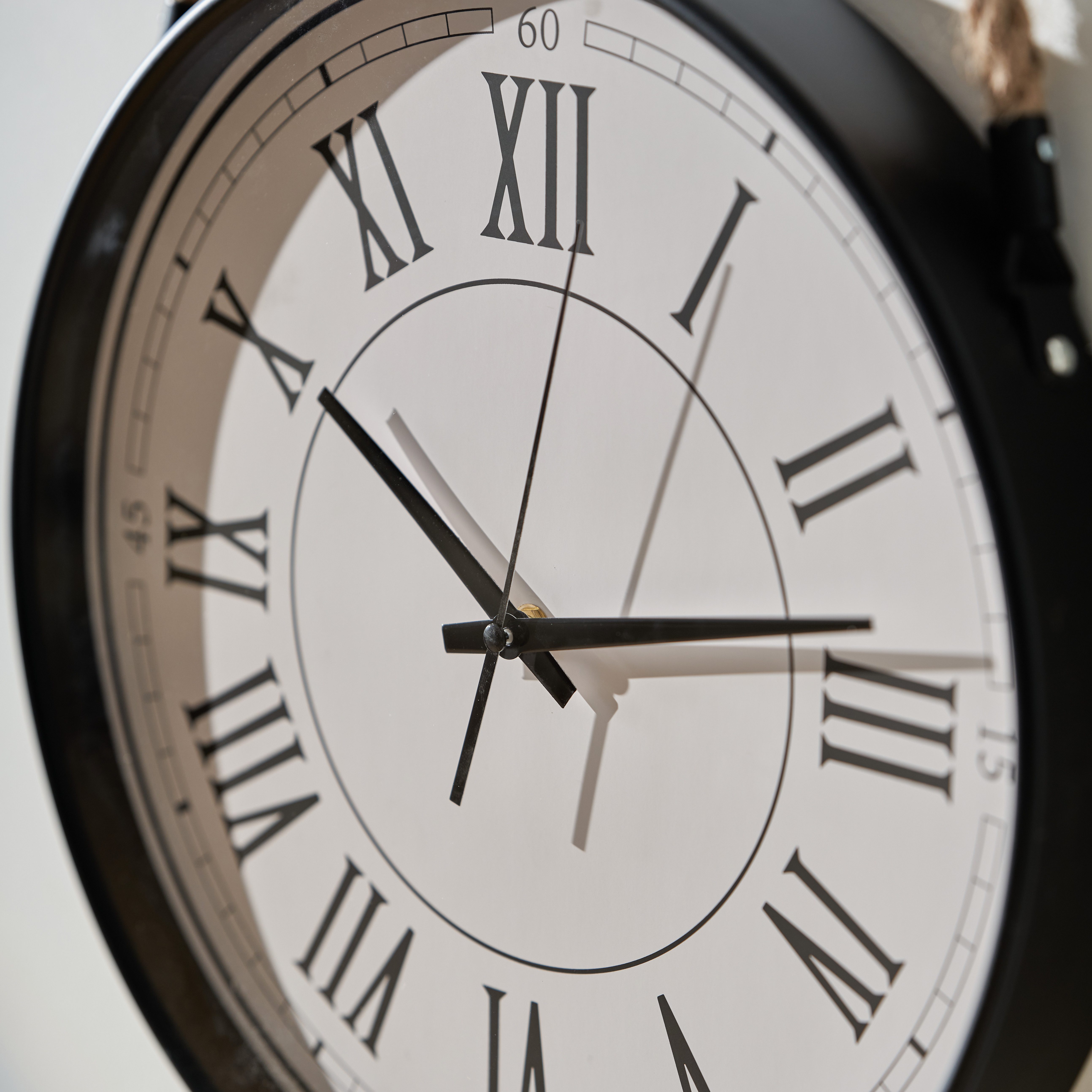 K&L Wall Art Wanduhr industrielle Hängeuhr Vintage Bahnhofsuhr mit Sisalsei günstig online kaufen