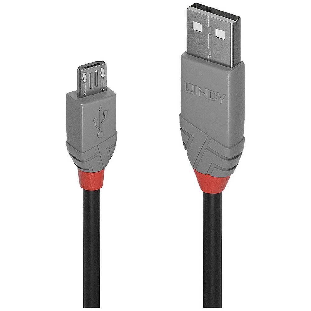 Lindy USB Kabel 3 m USB 2 USB A Micro-USB B USB-Kabel | Klemmen