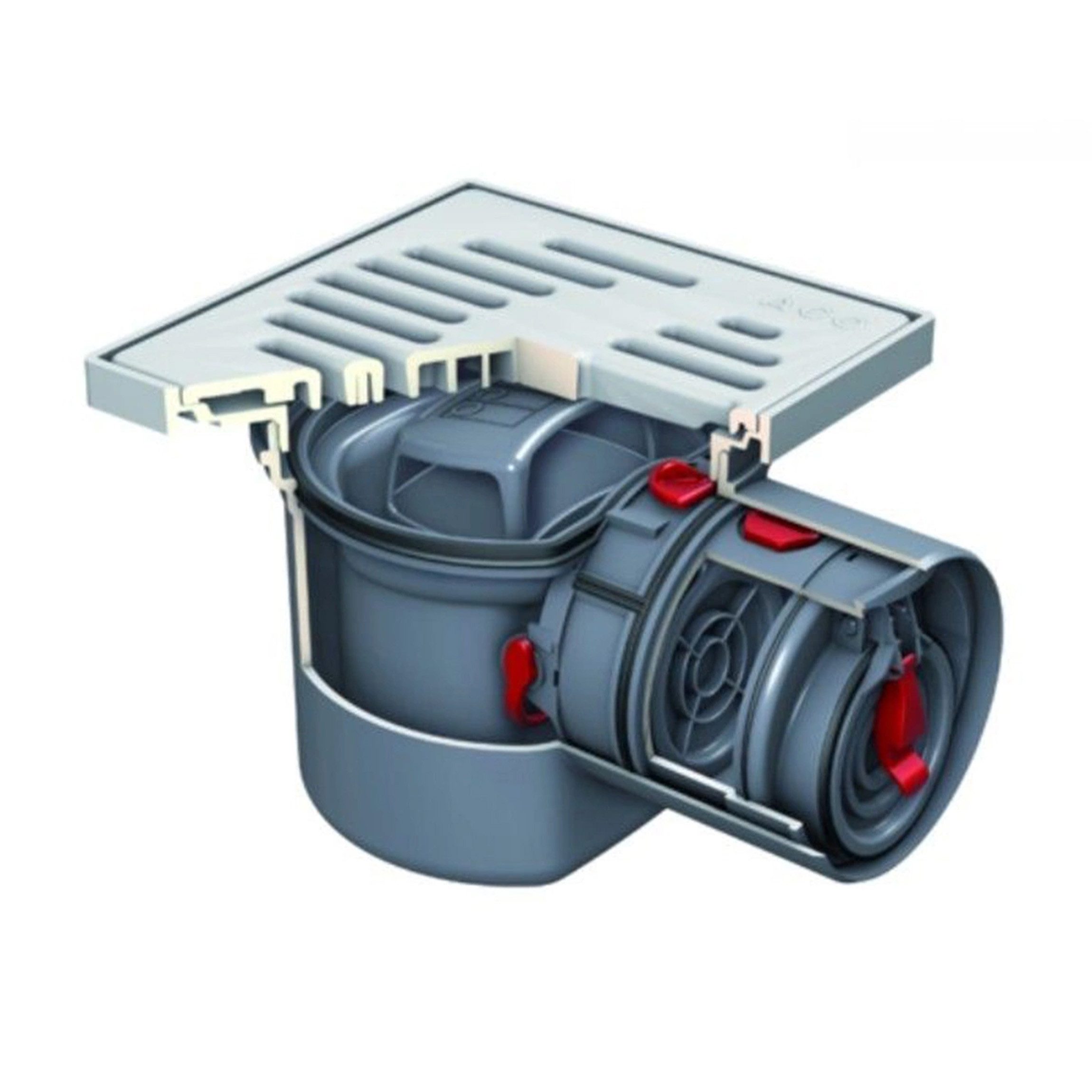 ACO Severin Ahlmann GmbH & Co. KG Sanitär-Installationsset ACO 2130.00.77 Junior-Kellerablauf mit Rückschlagventil Typ 5 DN 100, 1-St.