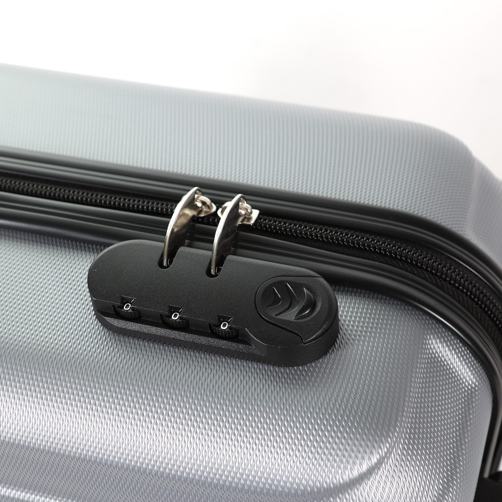 Home4Living Hartschalen-Trolley Koffer Reisekoffer Hartschalenkoffer silber S, M, L, 4 Rollen, Teleskopgriff