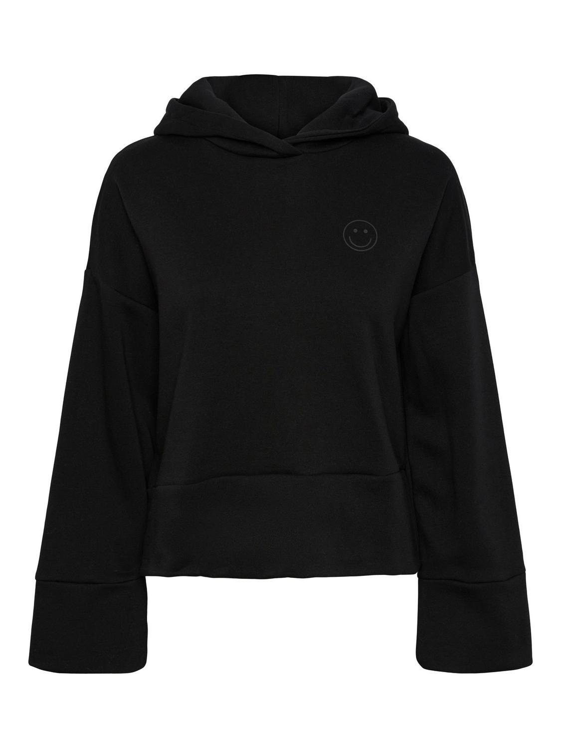 pieces Sweatshirt PCMAKENNA LS HOODIE BC Black/Black sequince