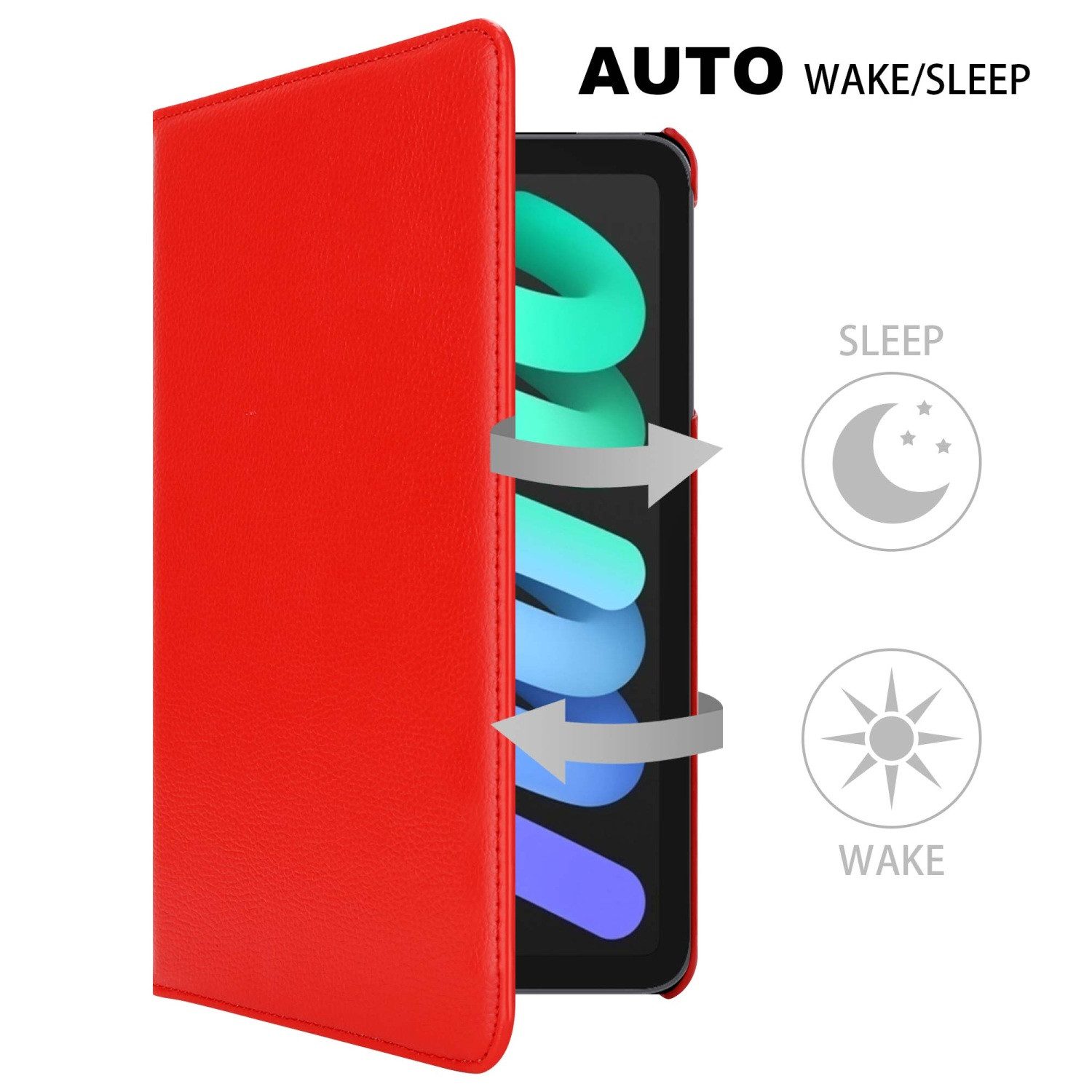 Cadorabo Tablet-Hülle für iPad MINI 6 (8.3 Zoll) Hülle Apple iPad MINI 6 (8.3 Zoll), Klappbare Tablet Schutzhülle - Hülle - Standfunktion - 360 Grad Case