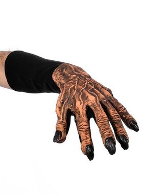 Zagone Studios Kostüm Kürbiskönig Klauen, Handschuhe mit Latexapplikationen für Aliens und Jack o'Lantern