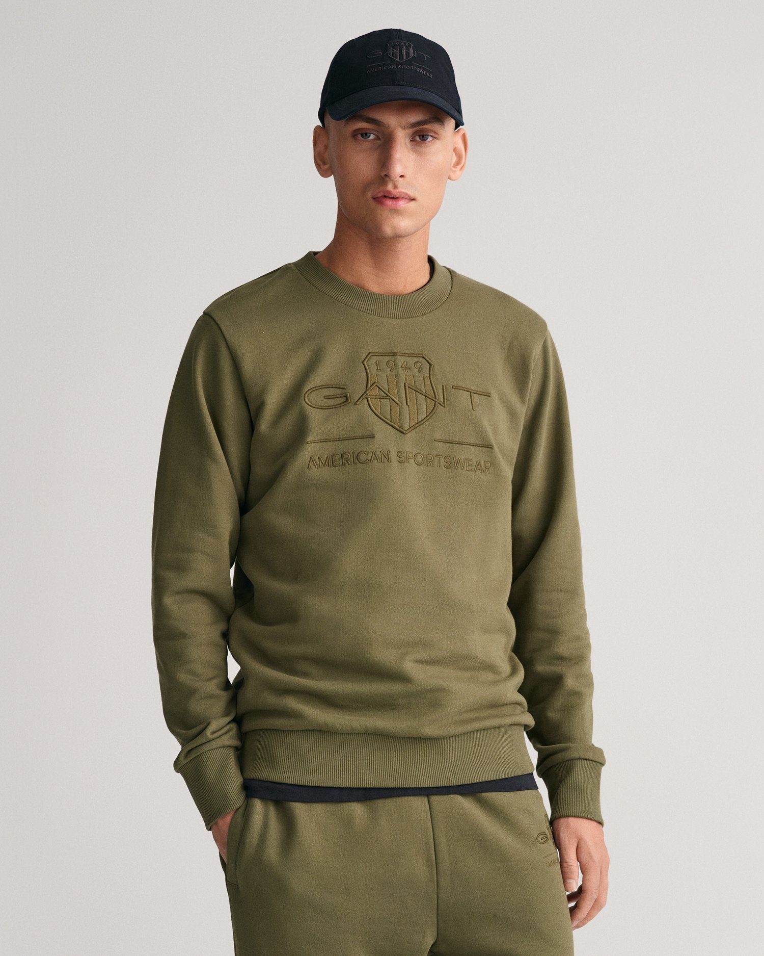 Shield Tonal Sweatshirt JUNIPER Rundhals-Sweatshirt GREEN 301 Gant
