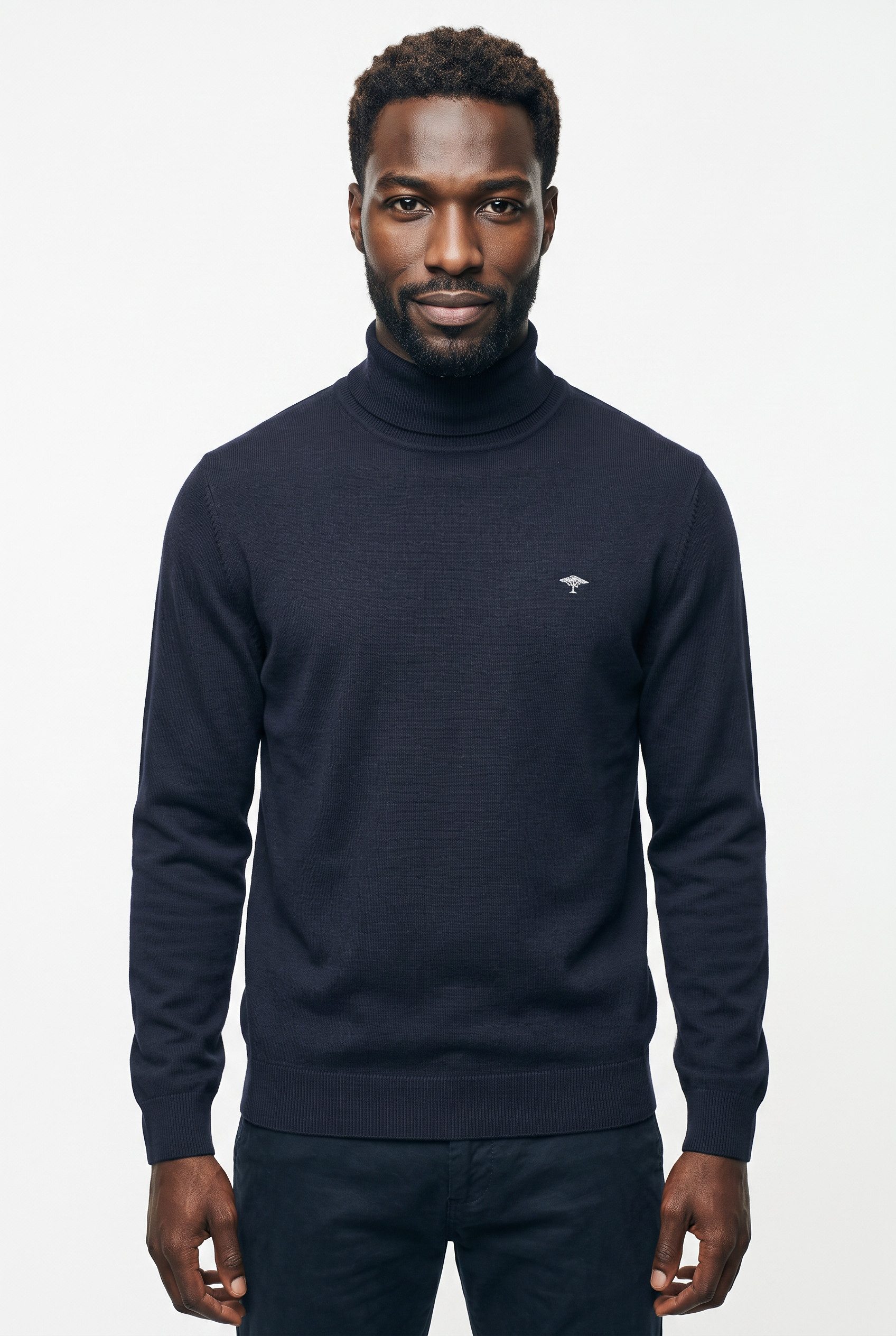 FYNCH-HATTON Rollkragenpullover mit Logostickerei