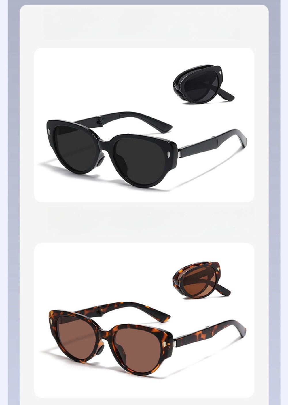 PACIEA Sonnenbrille Cat Eye Kompakt Faltbar Leicht UV Schutz Outdoor Blendfrei