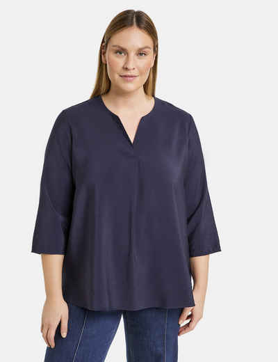 Samoon Klassische Bluse Fließende 3/4 Arm Bluse