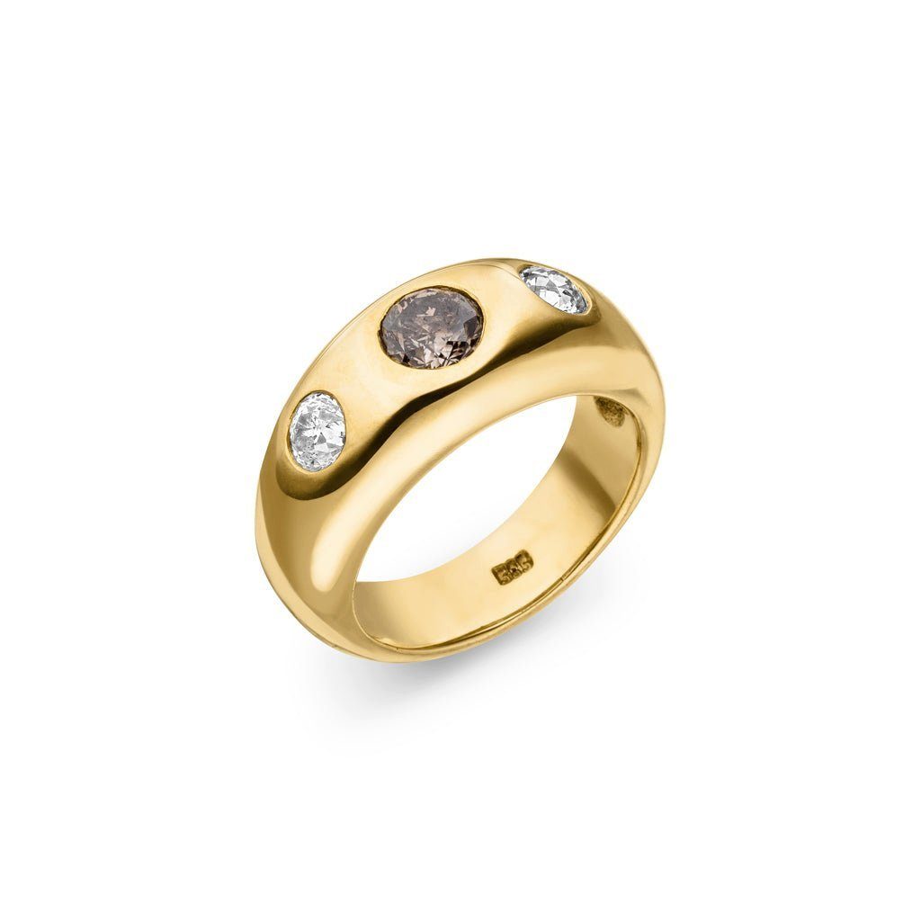 ct. ct. 585), 0,75 / aus Goldschmiedearbeit Goldring hochwertige SKIELKA (Gelbgold 0,66 Deutschland Ring Diamant DESIGNSCHMUCK