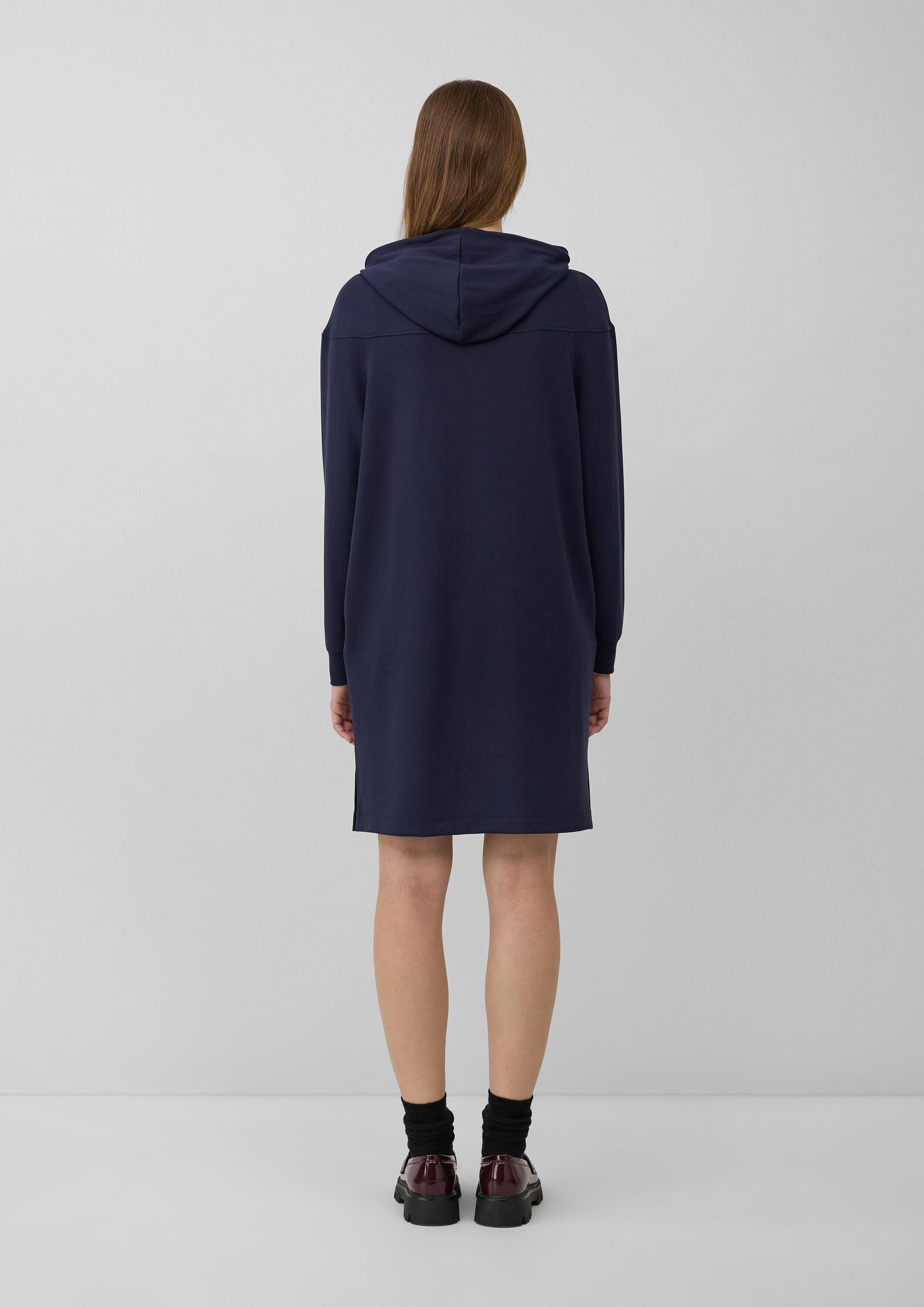 s.Oliver Midikleid Kleid Scuba-Kleid mit Eingrifftaschen und Kapuze