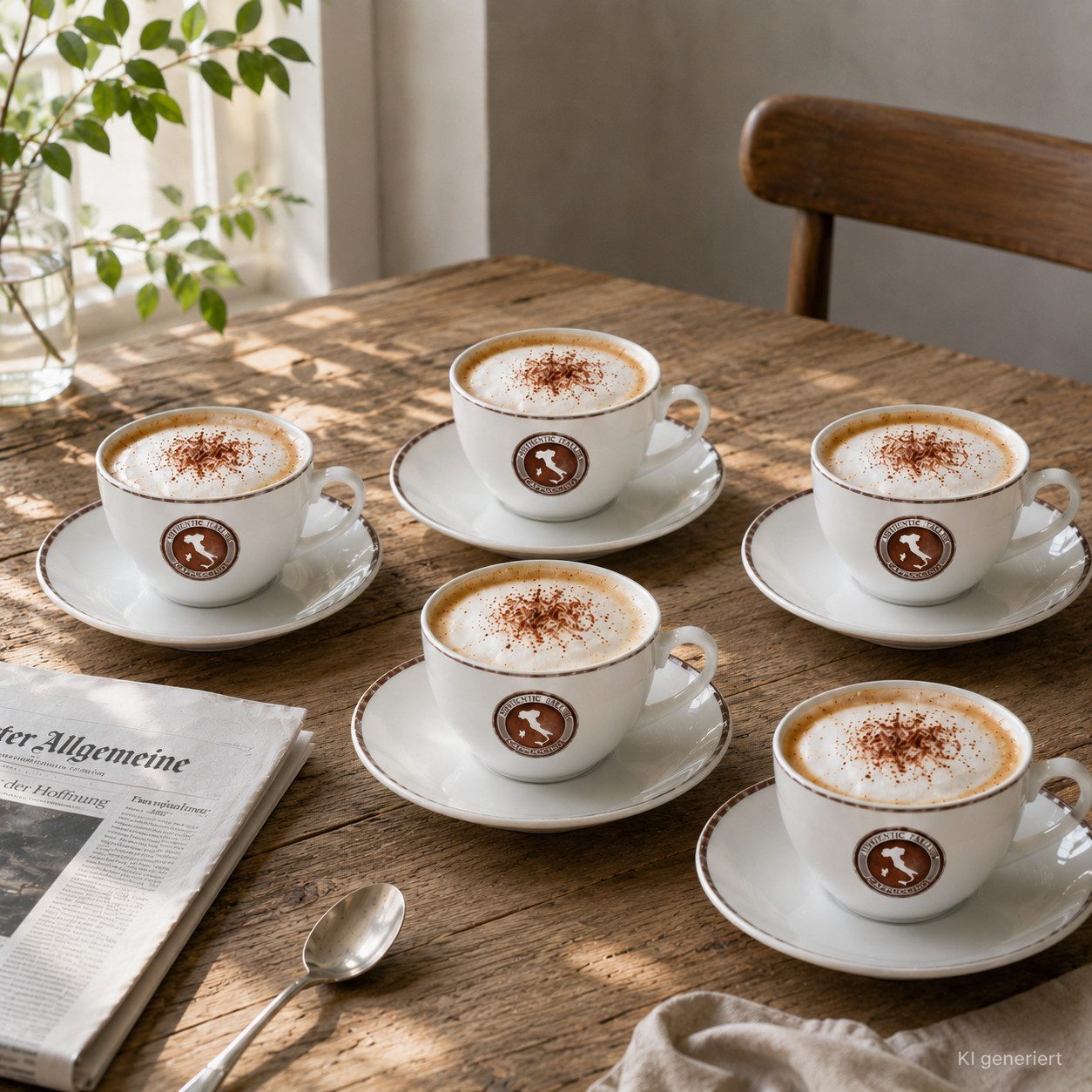 Ritzenhoff & Breker Becher 12tlg Authentic Italian Cappuccino-Set Tassen Untertassen 6 Personen, Porzellan – Bild 4 von 5