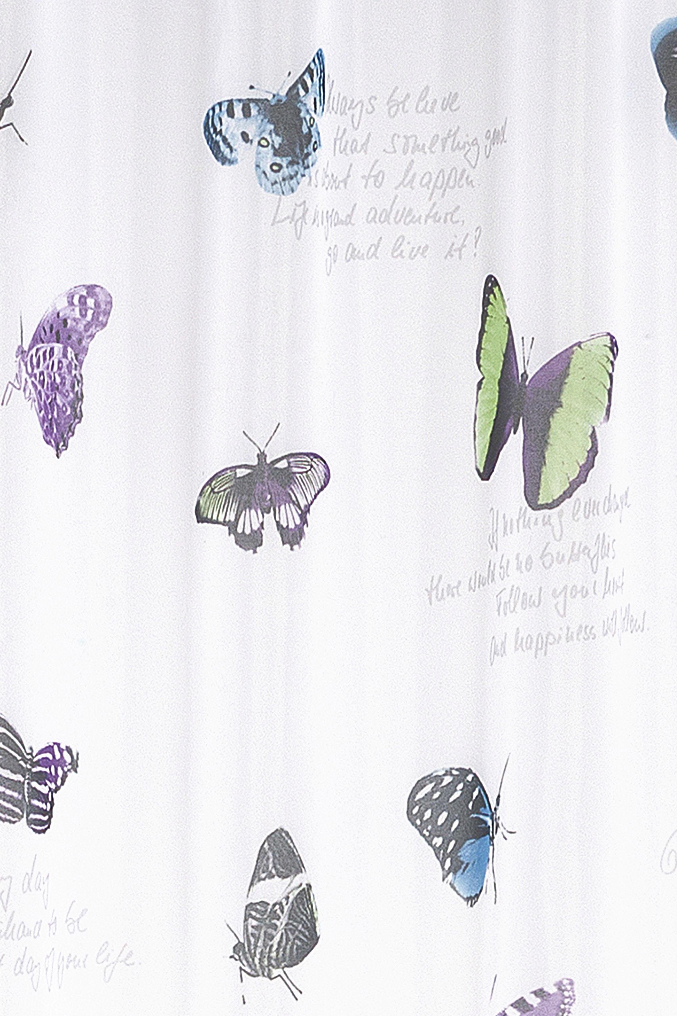 freundin Collection, Summer Voile Butterfly Home Gardine St), (1 weiß-bunt, Schlaufen halbtransparent, 00