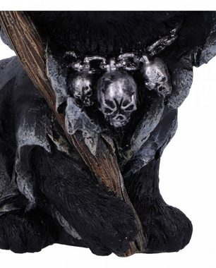 Horror-Shop Dekofigur Schwarzes Kätzchen mit Umhang & Sense 10,2 cm