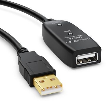 deleyCON 10m USB 2.0 Verlängerungskabel Aktiv Verlängerung Kabel Repeater Tintenstrahldrucker