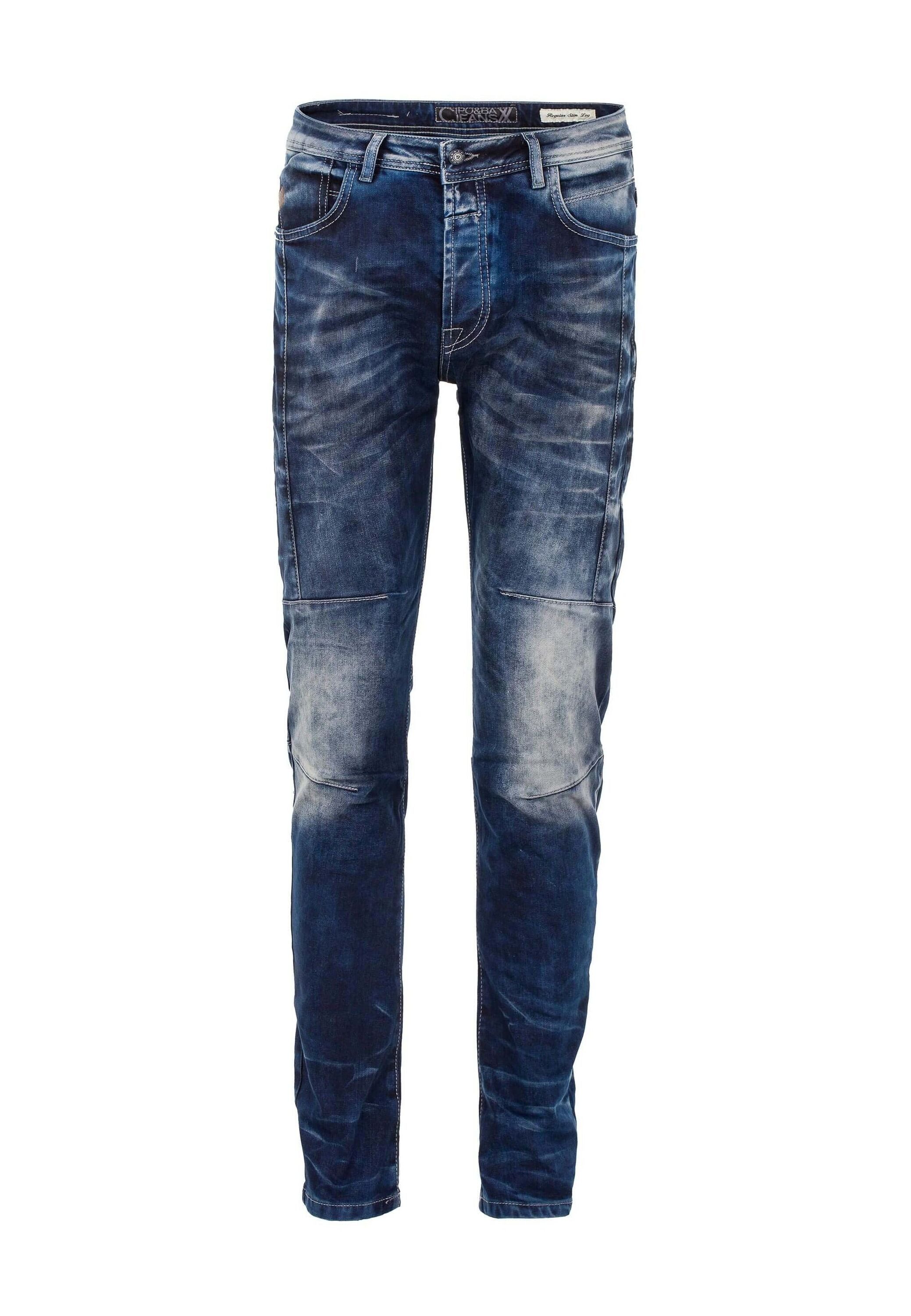 Cipo & Baxx Tapered-fit-Jeans "Jeans" mit cooler Waschung und Ziernähten, C günstig online kaufen