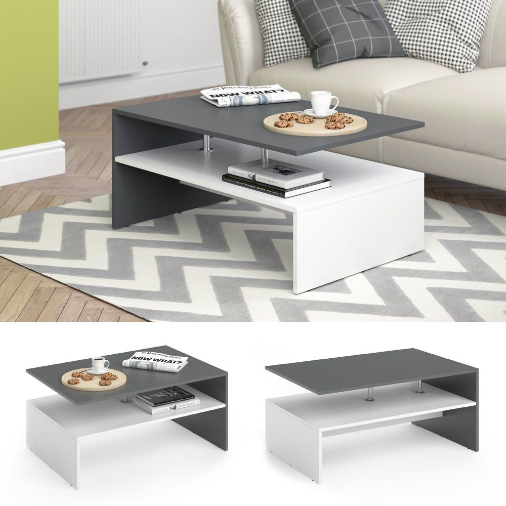 Vicco Couchtisch Amato, Anthrazit/Weiß, 90 x günstig online kaufen