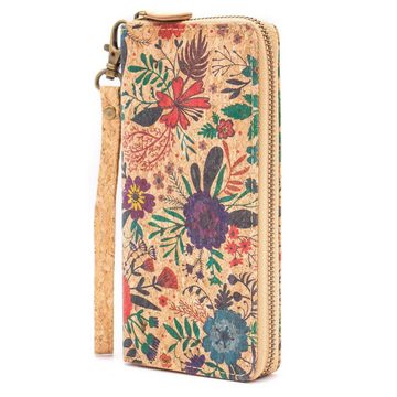LK Trend & Style Brieftasche aus Naturkork mit Blumenmuster und Reißverschluss, Qualität, Nachhaltigkeit und Stil all diese Kriterien werden erfüllt