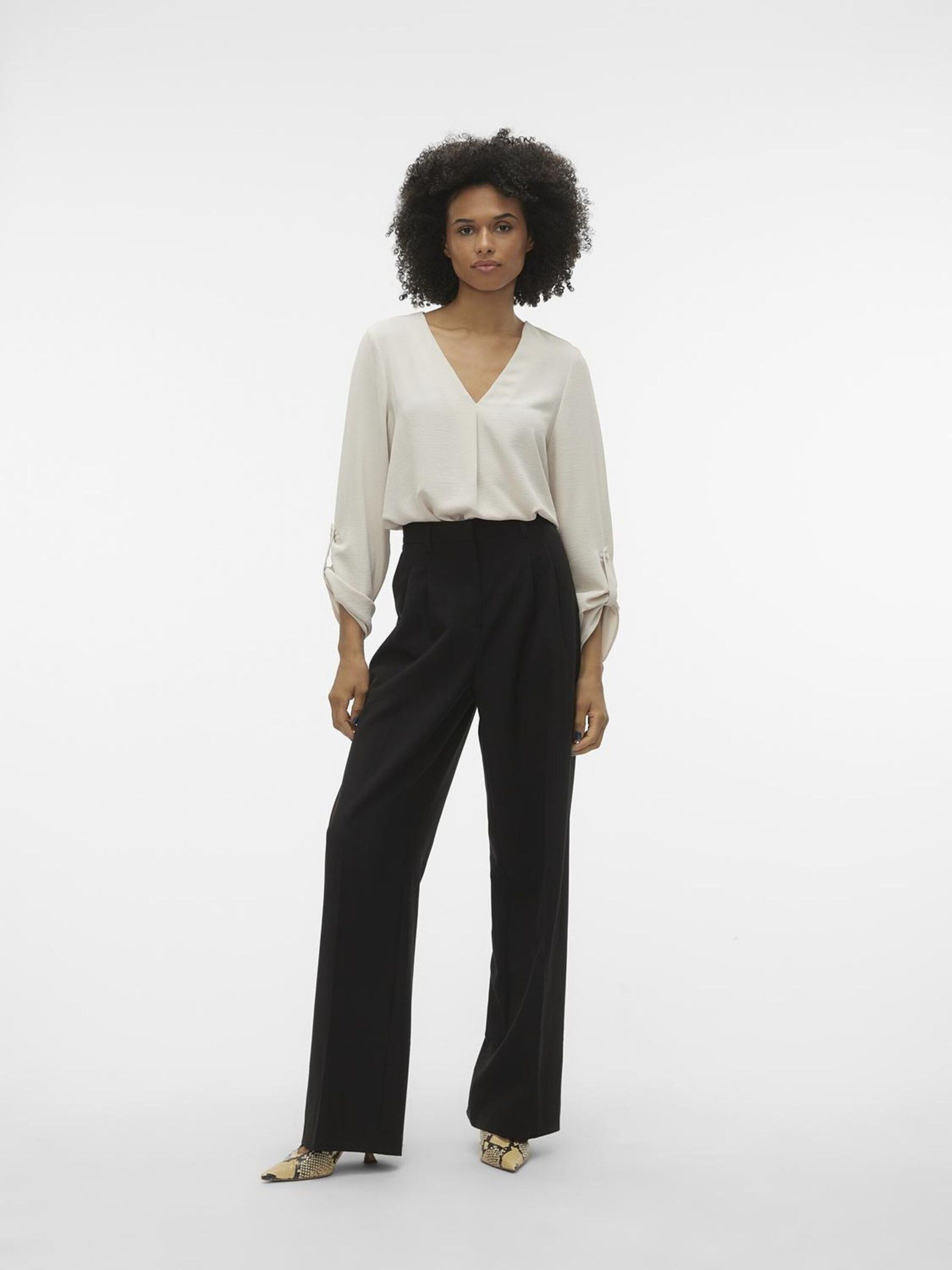 Vero Moda Kurzarmbluse Kas (1-tlg) Falten