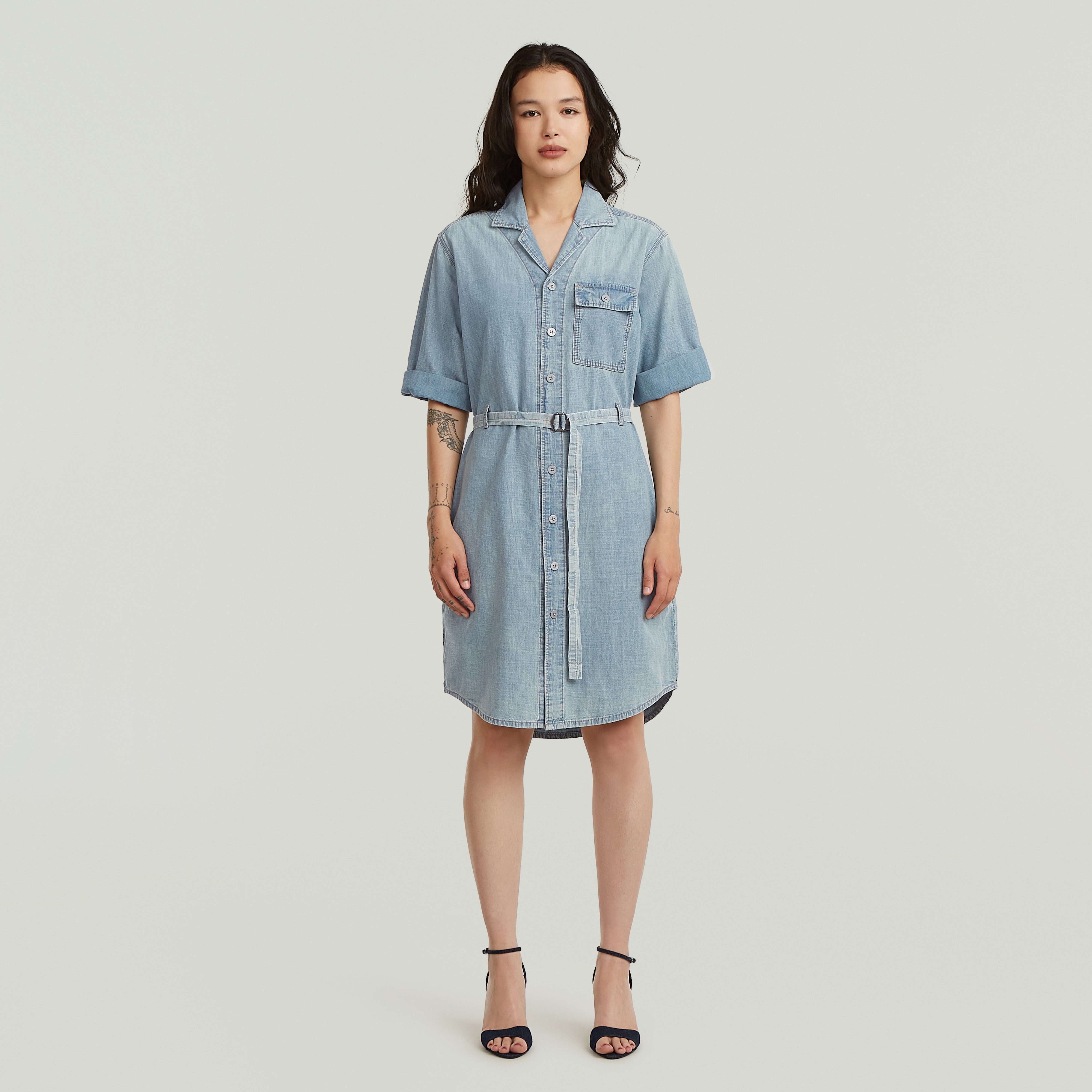 G-STAR Hemdblusenkleid Belted Shirt Dress ss wmn mit Taillengürtel, Regular Fit