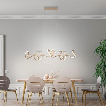 click-licht LED Pendelleuchte LED Pendelleuchte Curls in Gold 4x 10,2W 5320lm, keine Angabe, Leuchtmittel enthalten: Ja, fest verbaut, LED, warmweiss, Hängeleuchte, Pendellampe, Pendelleuchte