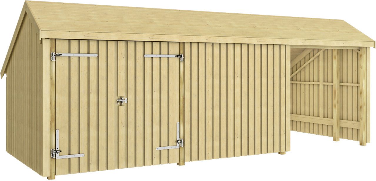 PLUS Gartenhaus Plus Gartenhaus Multi 3 Module 645 x 455 cm natur