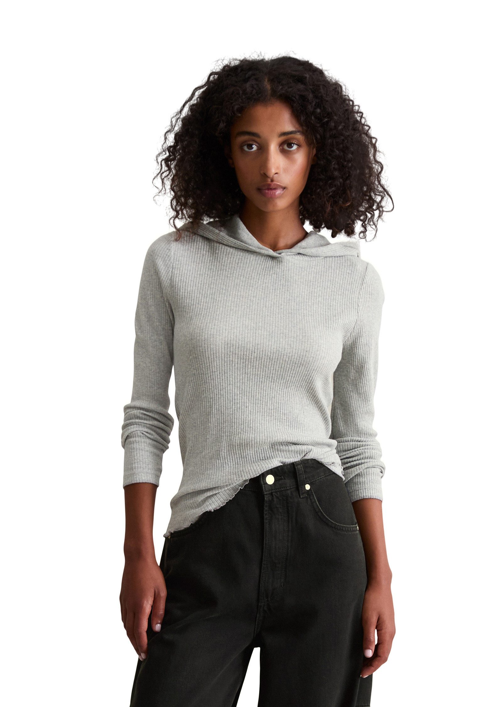 Marc O'Polo DENIM Langarmshirt aus softem Rippjersey günstig online kaufen