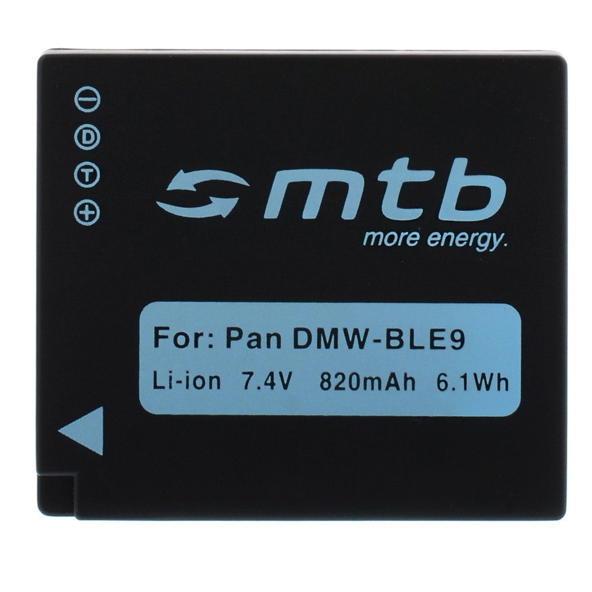 mtb more energy [BAT-336 - Li-Ion] Kamera-Akku kompatibel mit Akku-Typ PAN BLE9 820 mAh (7,4 V), passend für: Panasonic Lumix DMC-TZ80, TZ81, TZ100, TZ101, TZ110… | Akkus und PowerBanks