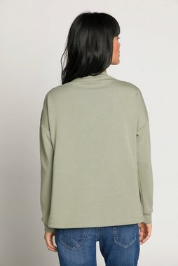 Gina Laura Sweatshirt Boxy-Sweater Identity U-Boot-Ausschnitt Langarm