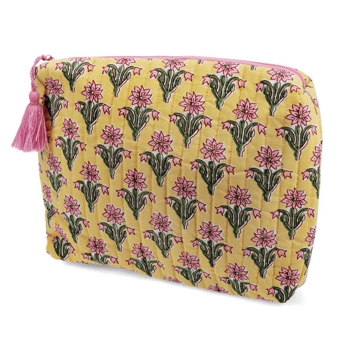 Rex London Kulturbeutel Kulturtasche aus Baumwolle gesteppt 28x18 Kosmetiktasche Reisetasche